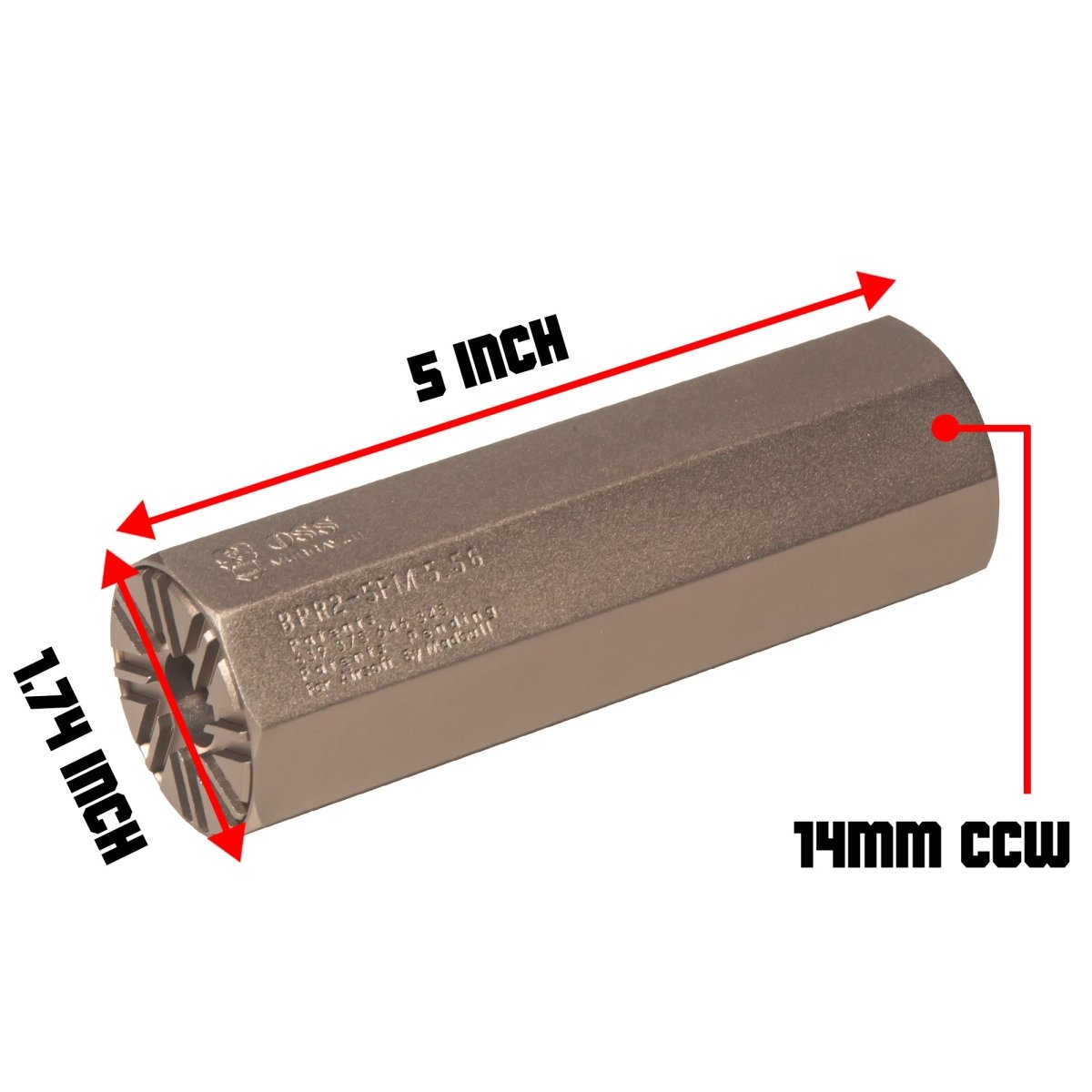 EMERBU Metal OSS BPR2 Octagonal Silencer(Tan) - EMERBUtoysEMERBUtoys