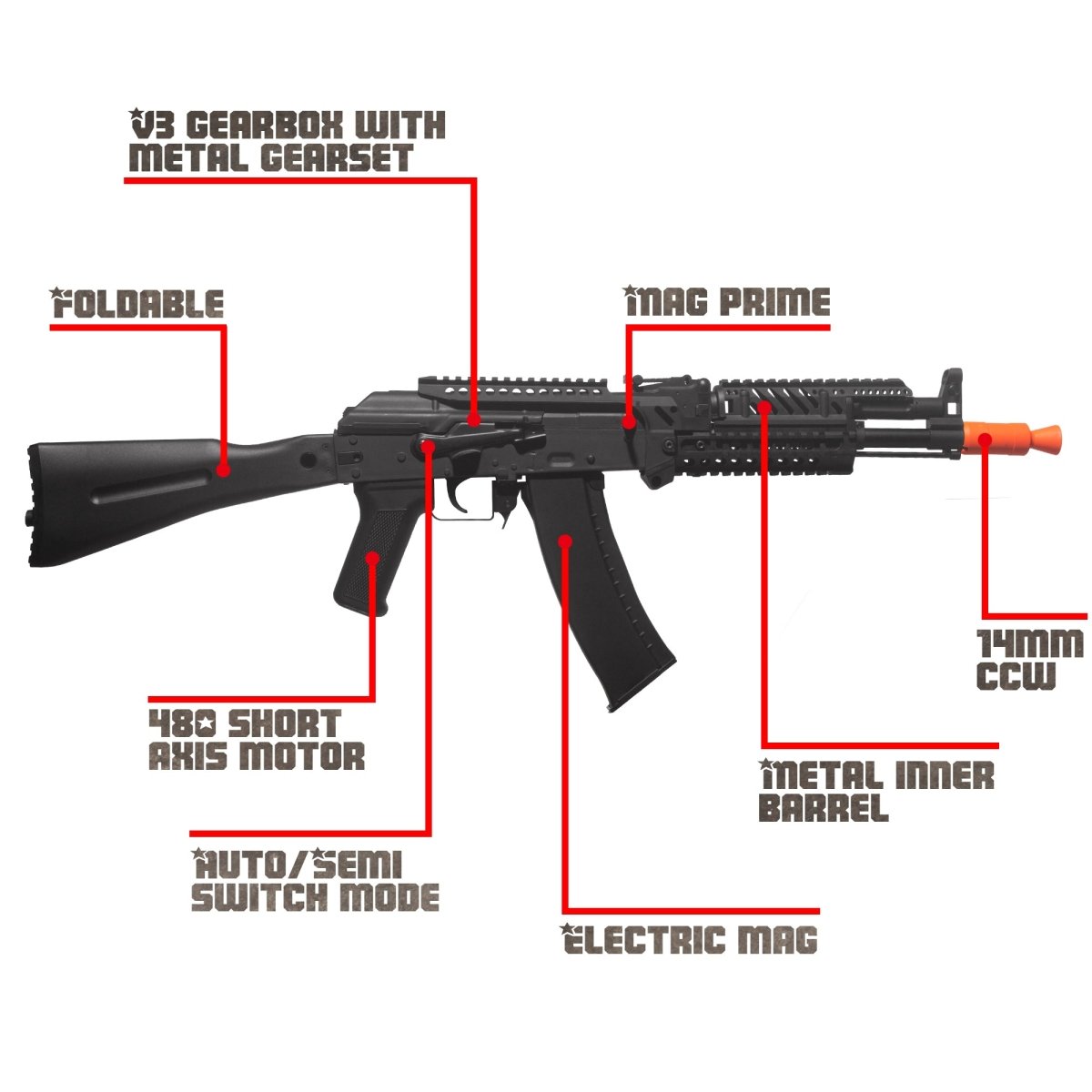 EMERBU Modified Gel Ball Blaster Gun AK105 Zenitco - EMERBUtoysEMERBUtoys