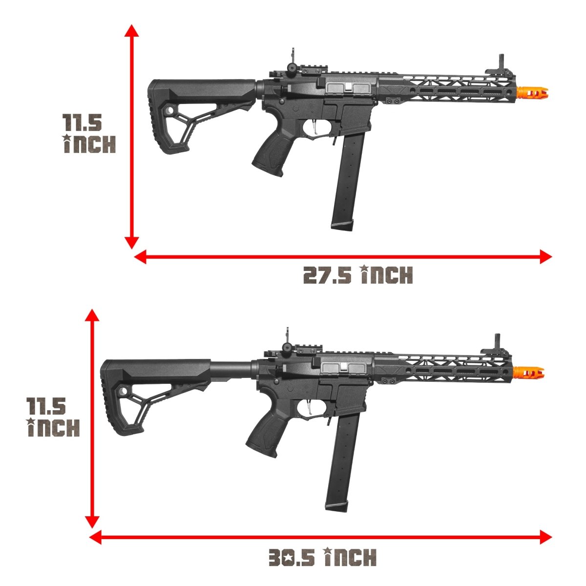 EMERBU Modified Gel Ball Blaster Gun ARP9 Extended(Black) - EMERBUtoysEMERBUtoys