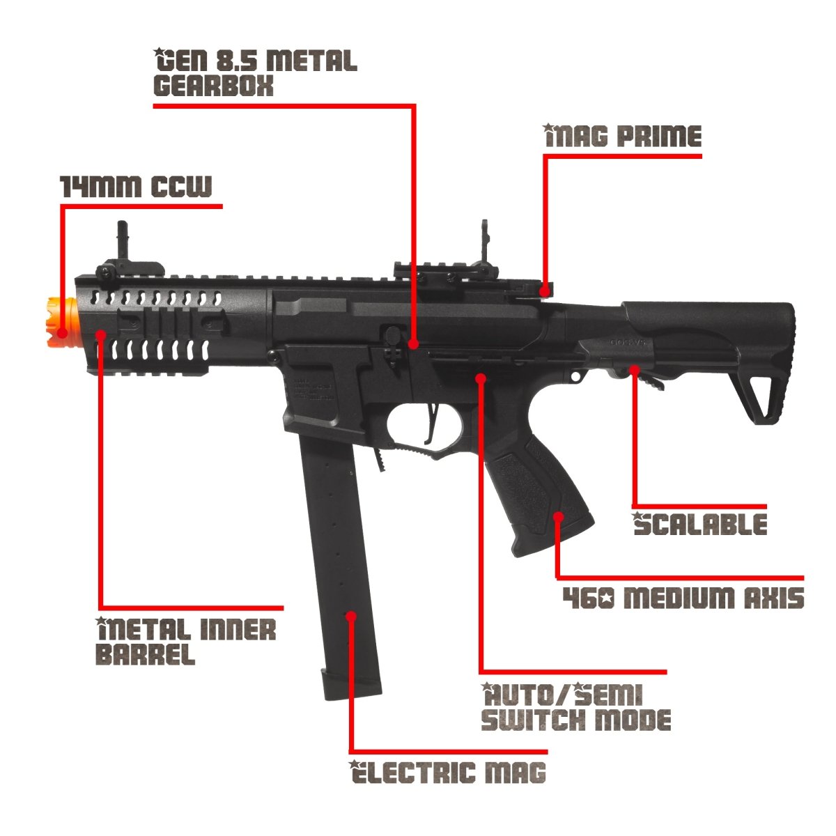 EMERBU Modified Gel Ball Blaster Gun ARP9(Black) - EMERBUtoysEMERBUtoys