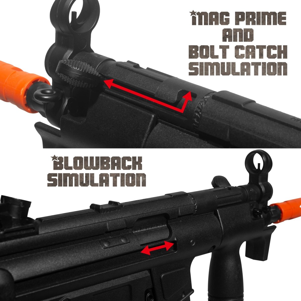 EMERBU Modified Gel Ball Blaster Gun MP5K(Black) - EMERBUtoysEMERBUtoys