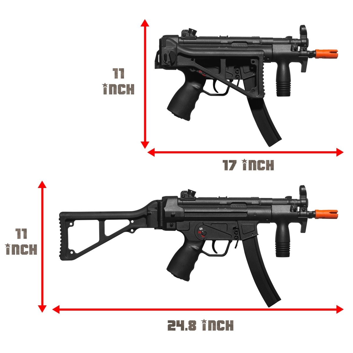 EMERBU Modified Gel Ball Blaster Gun MP5K(Black) - EMERBUtoysEMERBUtoys