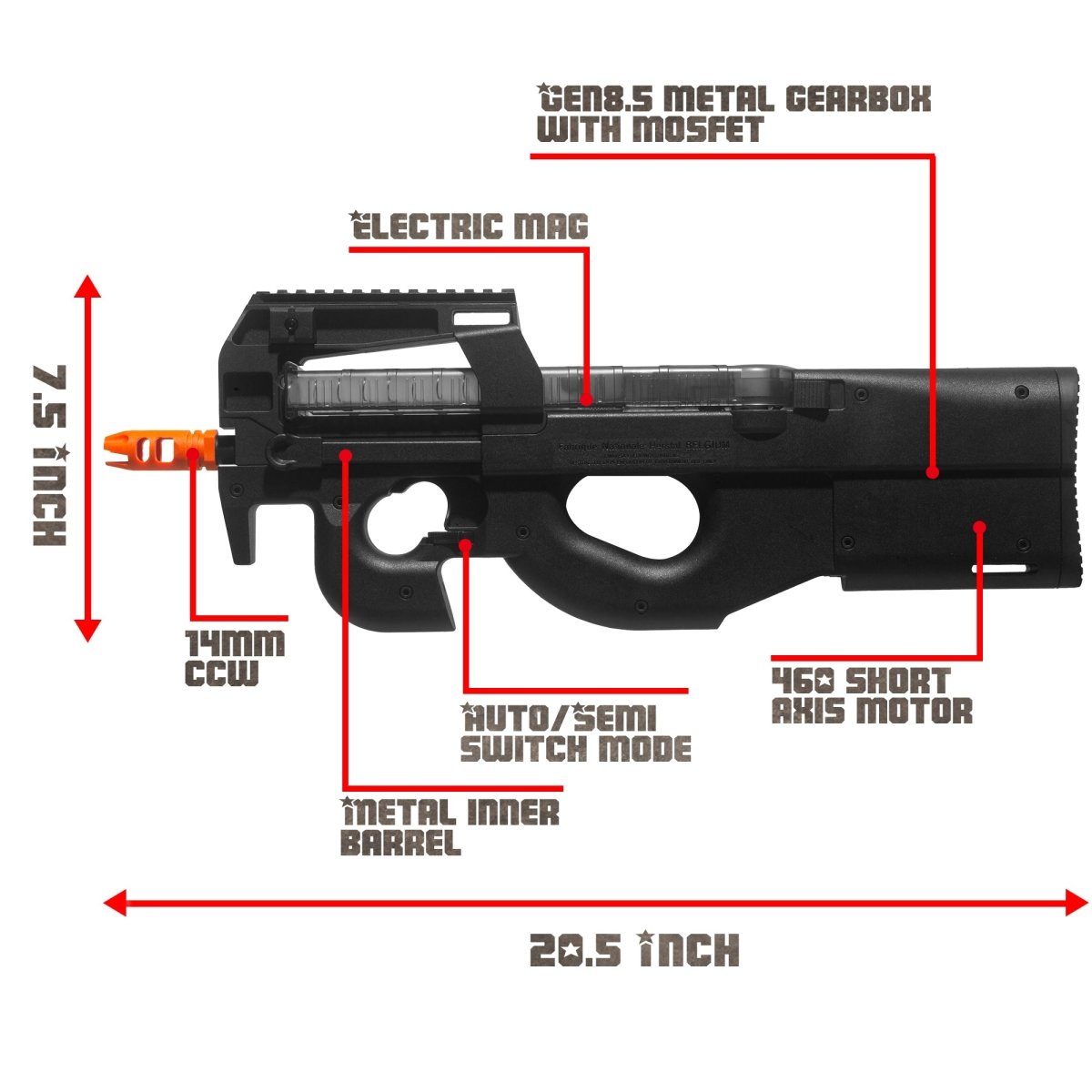 EMERBU Modified Gel Ball Blaster Gun P90 - EMERBUtoysEMERBUtoys