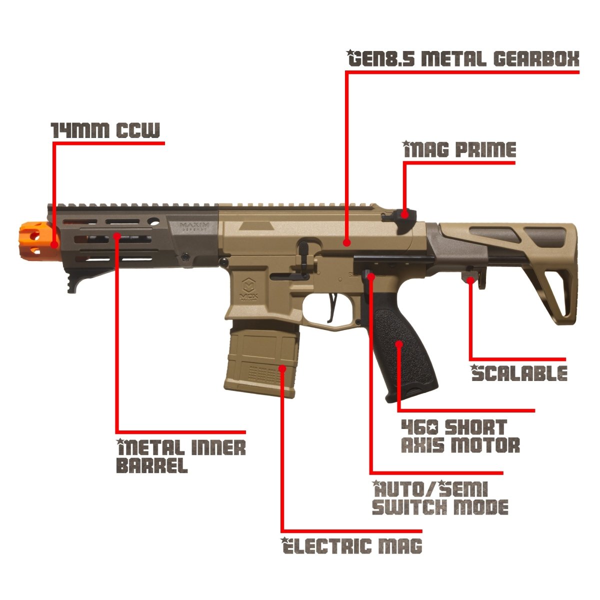 EMERBU Modified Gel Ball Blaster Gun PDX(Tan)(US Stock) - EMERBUtoysEMERBUtoys