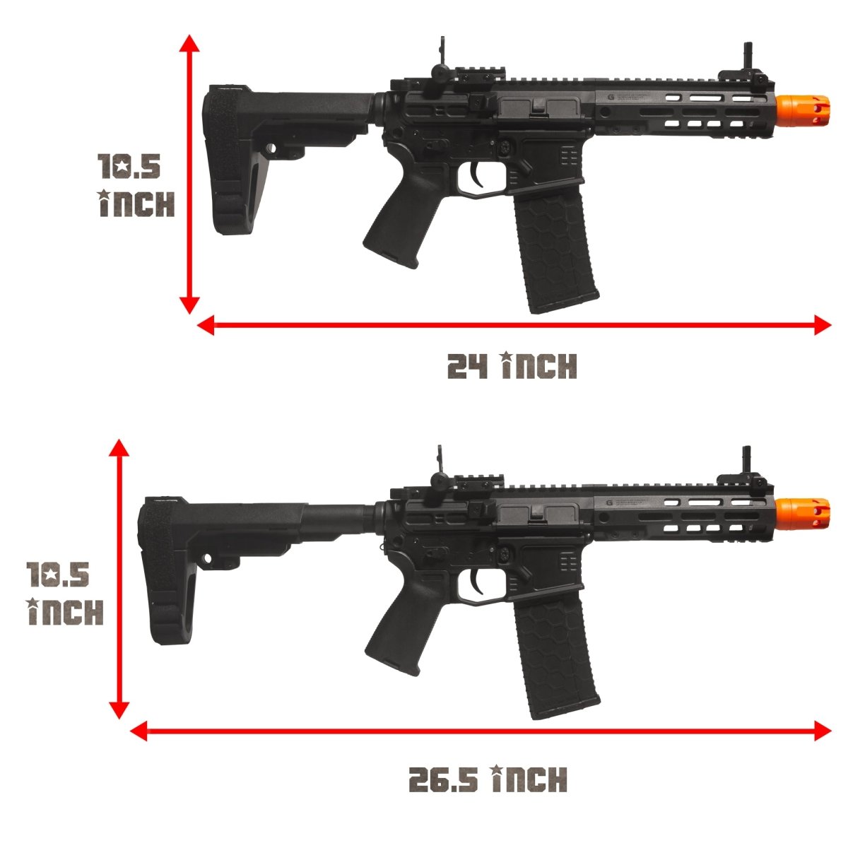 EMERBU Modified Gel Ball Blaster Gun SLR(Black) - EMERBUtoysEMERBUtoys