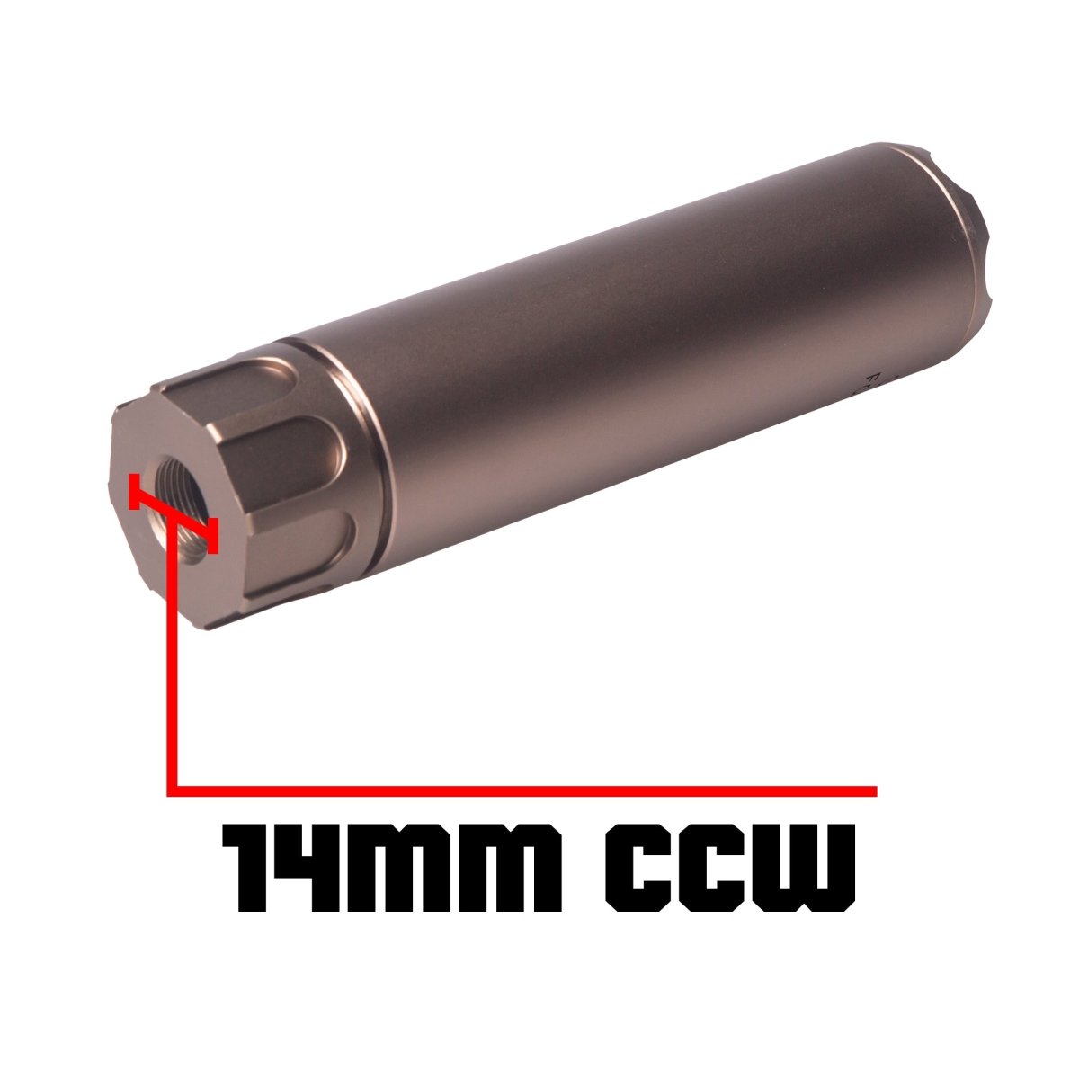 EMERBU Metal 6" SOCOM Silencer(Tan) - EmerbutoysEmerbutoys