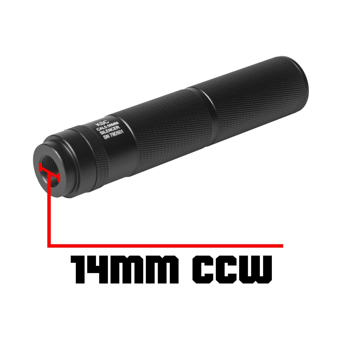 EMERBU Metal KSC Silencer(Black) - 14mm CCW - EmerbutoysEmerbutoys