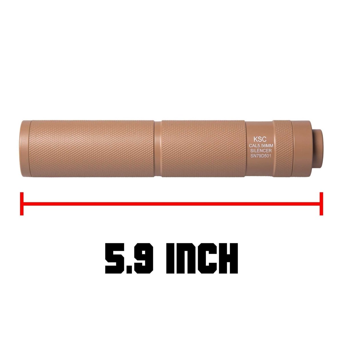 EMERBU Metal KSC Silencer(Tan) - 14mm CCW - EmerbutoysEmerbutoys